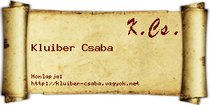 Kluiber Csaba névjegykártya